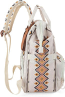 Wrangler Diaper Bag Backpack Aztec Travel Backpack Purses Western Multi-Function Baby Bags for Mom with Waterproof Insulated Pockets by TinyTreasures Baby Boutique