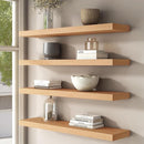 Floating Shelves for Wall, USA-Sourced Oak Wood 36 Inch Long Wall Shelves Set of 2, Natural Wooden Wall Mounted Picture Ledge Shelf, Nursery Book Storage Shelf Kids Bookshelf, Display Shelf by TinyTreasures Baby Boutique
