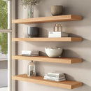 Floating Shelves for Wall, USA-Sourced Oak Wood 24 Inch Wall Shelves Set of 2, Natural Wooden Wall Mounted Picture Ledge Shelf, Nursery Book Storage Shelf Kids Bookshelf, Display Shelf for Bathroom by CozyNest Decor