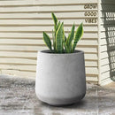Kante 15.3" Dia Round Concrete Planter, Outdoor Indoor Large Plant Pots Containers with Drainage Hole and Rubber Plug for Home Garden Patio, Natural Concrete by GreenHaven Gardens