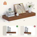 Heimlove 24 x 12 Inch Deep Floating Shelves Wall Mounted with Invisible Brackets,Storage Hanging Shelf for Wall Decor in Bathroom, Bedroom, Toilet, Kitchen, Living Room, Office Set of 1 (Walnut) by CozyNest Decor