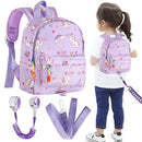 Accmor Toddler Backpack Leash with Anti Lost Wrist Link, Cute Mini Child Walking Harnesses Keep Kids Close Back Pack Rope Tether Rein for Baby Boys (Purple/Unicorn) by TinyTreasures Baby Boutique