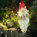 Joliyoou Solar Garden Statue Outdoor Decor, 10.2" H Resin Gnome with Watering Can & Solar Fairy Lights, Waterproof Standing Gnome Figurine for Lawn Yard Pathway Patio Front Door Decoration by CozyNest Decor