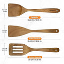 Acacia Wood Spatula Set of 3 - Natural Wooden Cooking Utensils for Nonstick Pans, Scratch-Proof & Heat Resistant, Sturdy & Lightweight Kitchen Tools with Hanging Holes by CozyNest Decor