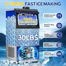 Commercial Ice Maker Machine, 110Lbs/24H, 30Lbs Storage, 36Pcs Clear Ice Cubes in 10-15Mins, Stainless Steel Under Counter or Freestanding Ice Machine - 2 Water Inlet Modes, for Home Party Office by CozyNest Decor