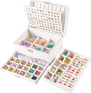 Earrings Jewelry Box for Girls, 5 Layers Jewelry Organizer with Earring Holder Organizer for Girls Earring Organizer Jewelry Boxes for Women Earrings and Necklaces Jewelry Box Organizer White by TinyTreasures Baby Boutique