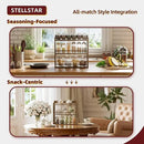 Spice Rack for Countertop, Bamboo Seasoning Jars Organizer Rack Shelf Wall Mounted, 15.83" W x 4.96" D x 15.75" H (Walnut) by CozyNest Decor