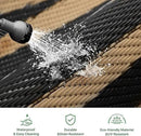 GENIMO Outdoor Rug 5'x8' Waterproof for Patio, Reversible Outdoor Plastic Straw Rug Carpet, Camping Mats for Outdoor Decor, RV, Backyard, Deck, Balcony, Picnic, Black & Brown by CozyNest Decor