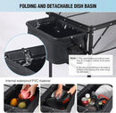 RedSwing Portable Grill Table with Sink for Outside, Aluminum Frame Folding Grill Stand Table for Outdoor Camping Picnic BBQ, Lightweight Adjustable Height, 36 x 20 x 31 Inches, Black by GreenHaven Gardens