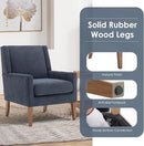 COLAMY Modern Wingback Living Room Chair Set of 2, Upholstered Fabric Accent Armchair, Single Sofa Chair with Lounge Seat and Wood Legs for Bedroom/Office/Reading Spaces, Blue by CozyNest Decor