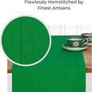 D'Moksha Homes Kelly Green Linen Table Runner 72 Inches Long - 100% Pure Linen Diamond Table Runner 14 x 72 Inch for Dining, Fall and Halloween - Machine Washable by CozyNest Decor