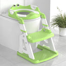 Potty Training Seat, Upgrade 2 in 1 Potty Training Toilet for Toddler, Toddler Toilet Seat for Boys Girls with Splash Guard, Anti-Slip Pad and Step Stool (Green) by TinyTreasures Baby Boutique