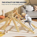 BlueWood 2025 8-in-1 Pikler Triangle Climbing Set Toddler Toys Indoor Baby Jungle Gym Climber Playground for Kids - Natural Wood by TinyTreasures Baby Boutique