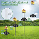Smart Bird Feeder Pole Stand 79In,Adjustable Height Metal Bird House Pole for Outdoor Garden with Multiple Mounting Options (Black, Round Squirrel Baffle - High 79in) by GreenHaven Gardens