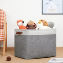 DULLEMELO Storage Baskets Large 16"x12"x12" Rectangular Storage Bins Baskets for Organizing [2 Pack] Fabric Collapsible Storage Organizer for Home,Office,Closet,Clothes,Toys (White&Grey) by TinyTreasures Baby Boutique