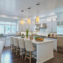 Alabaster Pendant Light Kitchen Island, H-9.5in Nickel Pendant Light Fixtures with Natural Marble Shade, Adjustable Ceiling Pendant for Dining Room, Living Room, Bedroom & Bathroom by CozyNest Decor