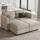 Belffin Modular Sectional Sofa with Reversible Chaise L Shaped Couch with Ottoman Modular Sofa Couch with Storage Grey by CozyNest Decor