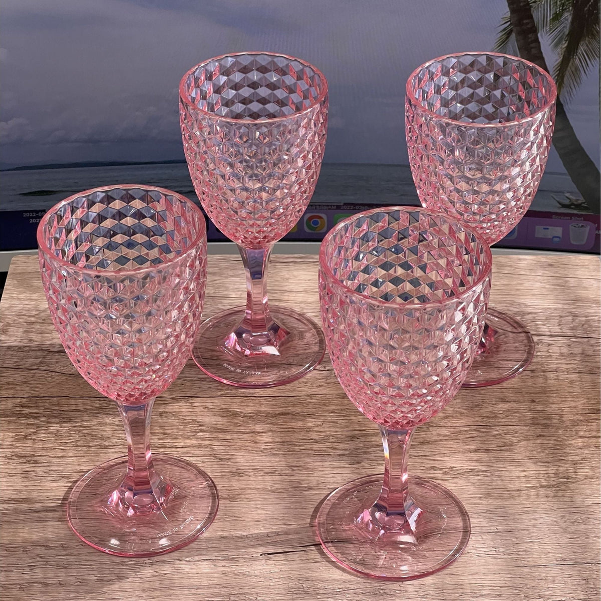 Diamond Cut Plastic Wine Glasses (Set of 4), photo 10 of 18
