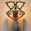KY&BOSAM Angel Sister Night Light Flower in Glass with Metal Trim Sister Heart Night Light Nursery Bedroom Bathroom Decorative Accent Lite Elegant Home Decoration, Guardian Butte by GreenHaven Gardens