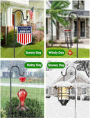 XDW-GIFTS Bird Feeder Pole for Outdoor, 60 Inch Shepherds Hooks Heavy Duty Garden Pole for Hanging Plant Basket, Solar Light Lanterns, Garden Plant Hanger Stands with 5 Base Prongs by GreenHaven Gardens
