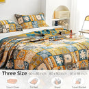 Boho Throw Blanket for Bed - 100% Pure Cotton Ultra Soft Rustic Quilt - Farmhouse Decor Bed Blankets, All Season Rustic Throw for Sofa Couch Chair(91''x 98'', Art Squares) by CozyNest Decor