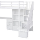 Loft Bed With L Shaped Desk, Drawers, Cabinet, And Storage Staircase by HouseOfZazla