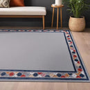 Beverly Rug Outdoor Rug 6x9 Modern Bordered Area Rugs for Indoor and Outdoor Patio Easy to Clean Non Shedding Living Room Porch Garden Washable Outside Carpet (6 x 9 Gray) by CozyNest Decor