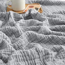 EMME Cooling Throw Blanket for Hot Flashes Muslin Throw Blanket 100% Cotton Throws Gauze All Season Soft Lightweight Breathable (Light Grey, 60"x80") by CozyNest Decor