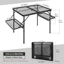 RedSwing Folding Grill Table with Extension Space, Adjustable Height Portable Large Stand Camp Table for Outdoor Indoor Camping Picnic BBQ, Black with Side Panels by GreenHaven Gardens