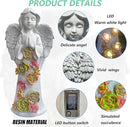 Angel Solar Garden Outdoor Statues with Succulent Plants and 6 LED Lights– Outside Solar Garden Decor Figurines -Remembrance & Sympathy Gifts Decorations by GreenHaven Gardens
