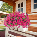 ‌20 Bundles Artificial Flowers for Outdoors‌ with 6 Faux Butterflies, UV Resistant ‌Fake Flowers‌ with Eucalyptus Leaves, ‌Artificial Plants Outdoor‌ for Patio Garden Porch Home Decor (Rose Red) by CozyNest Decor
