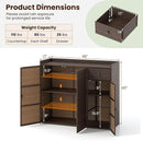 Tangkula Rattan Outdoor Storage Cabinet, Patiojoy Outdoor Cabinet with 4 Adjustable Shelves, 1 Drawer, 3 Doors, Patio Storage Deck Box Table for Patio Garden Poolside (Mix Brown) by GreenHaven Gardens
