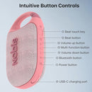 NOBIS Clip N1 Portable Bluetooth Speaker with App, Beat Mode, Up to 24H Playtime, IP68 Waterproof, BT 5.3, HD Sound, Stereo Pairing, Custom EQ, Perfect for Outdoor, Home and Adventure (Pink) by TinyTreasures Baby Boutique