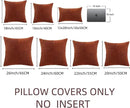 Fancy Homi 2 Packs Rust Decorative Throw Pillow Covers 16x16 Inch for Living Room Couch Bed, Rustic Farmhouse Boho Home Decor, Soft Corss Patchwork Corduroy Square Terracotta Cushion Case 40x40 cm by CozyNest Decor