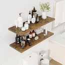 40" Floating Shelves for Wall, 12" Deep Slim Rustic Brown Floating Shelves, Wall-Mounted Shelves for Bedroom, Living Room, Kitchen, Bathroom - Set of 2 by CozyNest Decor
