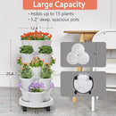 VECELO 5 Tier Vertical Garden Planter, Self Watering Stackable Planters with Wheels for Strawberries, Herbs, Flowers, Vegetables, White by CozyNest Decor