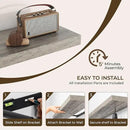 RICHFOCUS 16Inch Floating Shelves for Wall 2 Pack Shelves for Bedroom|Kitchen|Bathroom Wall Mounted Rustic Wood Floating Shelf with Invisible Brackets for Books|Storage|Decor, Grey by CozyNest Decor