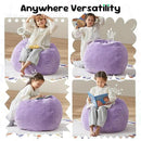Hobestluk 2.5FT Bean Bag Chair Beanbags Small Bean Bag Chair with Filler Included Teardrop Bean Bag with Removable Cover for Bedroom Living Room (Small, Purple) by CozyNest Decor