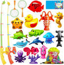 CozyBomB™ Magnetic Fishing Toys Game Set for Kids | Water Table Bathtub Kiddie Pool Party & Pole Rod Net, Plastic Floating Fish Toddler Color Ocean Sea Animals Birthday Age 3 4 5 6 Year by TinyTreasures Baby Boutique