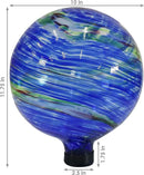Sunnydaze 10-Inch Gazing Ball for Garden - Glass Gazing Globe for Outside - Garden Orb Yard Decor - Northern Lights by CozyNest Decor