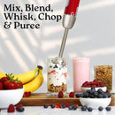 Zulay Immersion Stick Mixer Hand Blender - 800 Watts, Turbo Mode, 5-ft Power Electric Cord, Handheld Portable, Stainless Steel Blades - For Effortless Blending Smoothie, Soup, Baby Food, Puree - Red by TinyTreasures Baby Boutique