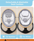 LAREX Baby Swing to Toddler Electric Infant Swing Portable for Newborn Boy Girl, 5 Sway Speeds with Remote Control, 12 Preset Melodies and Bluetooth, 0-6 Months Max 20 Lbs (Light Wood Grain) by TinyTreasures Baby Boutique