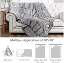 JINCHAN Boho 100% Cotton Muslin Blanket 3-Layer Twin Size Geometric Lightweight Reversible Soft Cozy Throw for Couch Sofa Bed All Season Coverlet Ideal Gift Bedroom Living Room Decor Grey 60x80 Inches by CozyNest Decor