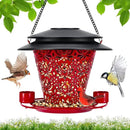 Solar Bird Feeders for Outside Hanging Metal Wild Bird Feeder Solar Lanterns Outdoor Waterproof Garden Decor for Yard red by GreenHaven Gardens