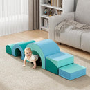 Lischwert Foam Climbing Blocks, Soft Climbing Toys for Toddlers, 5 Pieces Crawl and Climb Foam Playset with Foldable Block and Tunnel, Indoor Climber Activity Play Set for Kids Age 1+ by TinyTreasures Baby Boutique