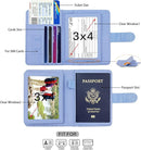 Melsbrinna Rfid Passport Holder for Travel women/Men, Cute Passport Wallet Rfid Blocking Card Slots, Rfid Passport Cover/CaseTravel Wallet, Passport Book Holder (1, Blue4) by TinyTreasures Baby Boutique
