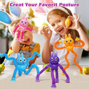 Easter Bunny LED Pop Tubes Light Up 4 Pcs Sensory Fidget Toys, Telescopic Suction Cup Easter Basket Stuffers Easter Egg Fillers Toys Party Favors Game Prizes Goody Bags Treats Gifts for Kids 3+ by TinyTreasures Baby Boutique