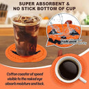 Whaline 4Pcs Halloween Pumpkin Handmade Braided Cotton Coasters Orange Black Pumpkin Shape Drink Coasters Absorbent Cup Coasters for Home Office Party Decor, 4.7 Inch by CozyNest Decor