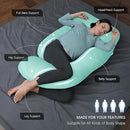 MOON PARK Pregnancy Pillows for Sleeping - U Shaped Full Body Maternity Pillow with Removable Cover - Support for Back, Legs, Belly, HIPS - 65 Inch - Turquoise - Cooling Cover by TinyTreasures Baby Boutique