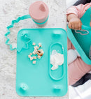 Busy Baby Bottle Bungee - Sippy Cup Strap - Keeps Bottles and Sippy Cups Off The Floor - Food Grade Silicone - Dishwasher Safe (Tan) by TinyTreasures Baby Boutique